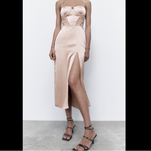 Zara Combination Corset Midi Dress - Picture 6 of 12